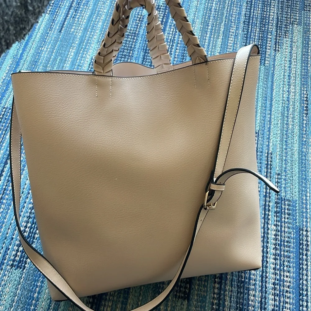 Jules Kae Vegan Leather Tote light beige